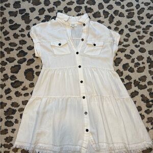 Boutique white button up dress